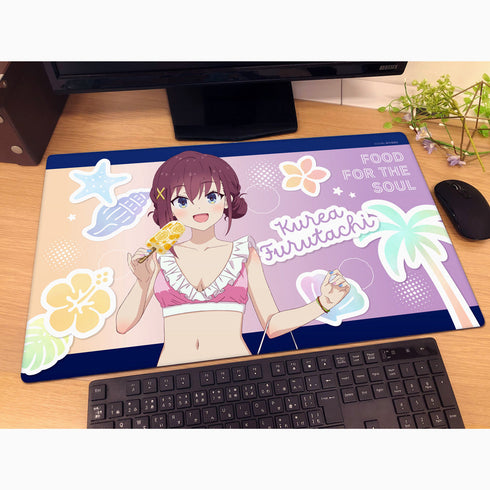 "Days Pass, But the Rice is Delicious" Original Illustration Rubber Mat (Kurea Furudate/Swimsuit)