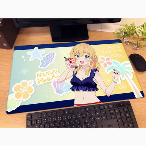 『Days Pass, But the Rice is Delicious』Newly Drawn Rubber Mat (Hoshi Nana/Swimsuit)