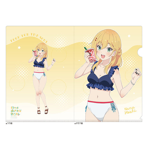 "Days Pass, But the Rice is Delicious" Original Illustration Clear File (Hoshi Nana/Swimsuit)