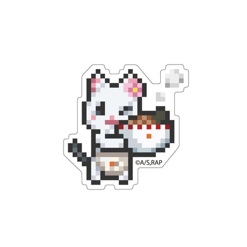 『ラーメン赤猫』ドット絵イラスト ダイカットステッカー ハナ