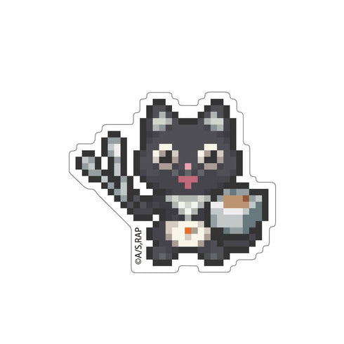 『ラーメン赤猫』ドット絵イラスト ダイカットステッカー サブ