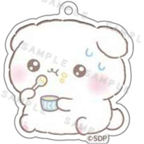 『ふわりんましゅ』アクリルキーホルダー(つまみ食い)