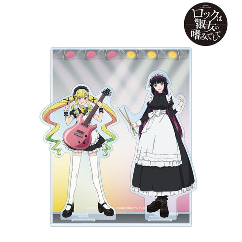 "Rock is a Lady's Pastime" Original Illustration Ririsa Suzunomiya & Otoha Kurogane Maid Version Acrylic Diorama