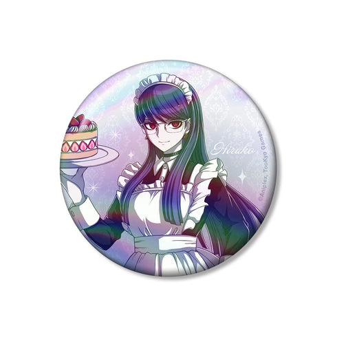 『HUNDRED LINE -最終防衛学園-』描き下ろし 雫原比留子 メイドver. 75mmオーロラ缶バッジ【202602再販】