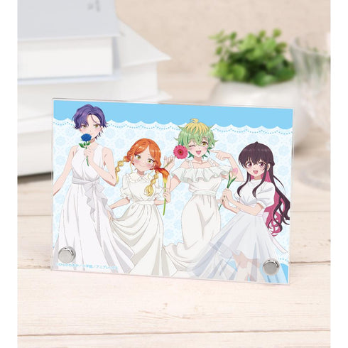 『帝乃三姉妹は案外、チョロい。』描き下ろし 集合 白いワンピースと花ver. A6アクリルパネル