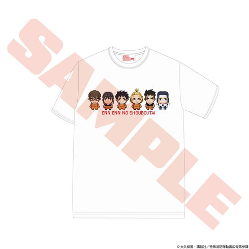 『炎炎ノ消防隊 参ノ章』ピクセルキャラTシャツ ホワイト L