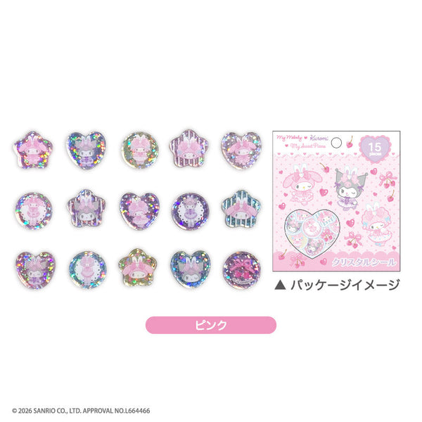 Sanrio My Melody♡Kuromi♡My Sweet Piano *Bunnies Ballerina* Crystal Sticker Pink