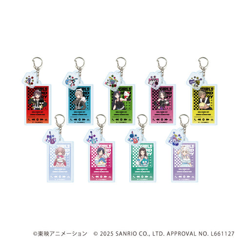 『ガールズバンドクライ×サンリオキャラクターズ』パーツ付きアクリルキーホルダー01/コンプリートセット(全9種) 等身デザイン(コラボイラスト)