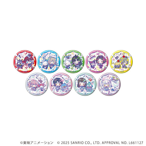 『ガールズバンドクライ×サンリオキャラクターズ』ホログラム缶バッジ(57mm)02/コンプリートセット(全9種) ミニキャラデザイン(コラボイラスト)