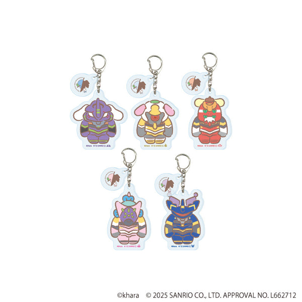 Evangelion × Sanrio Characters Acrylic Keyholder with Parts 01/Complete Set (All 5 Types) (Collaboration Illustration)