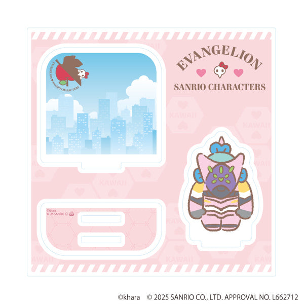 Evangelion × Sanrio Characters Acrylic Stand Plate 04/Unit-08 × Hangyodon (Collaboration Illustration)