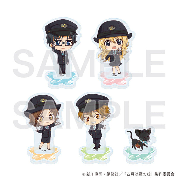 Your Lie in April Acrylic Mini Stand 01/Station Attendant Ver. Complete Set (All 5 Types) (Mini Character Illustration)
