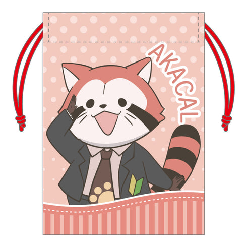 『あらいぐま カルカル団』ミニ巾着 アカカル