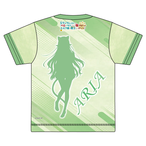『S-Rank Monster "Behemoth" Mistaken for a Cat and Living as an Elf Girl's Knight (Pet)』 Original Illustration Full-Graphic T-Shirt Aria