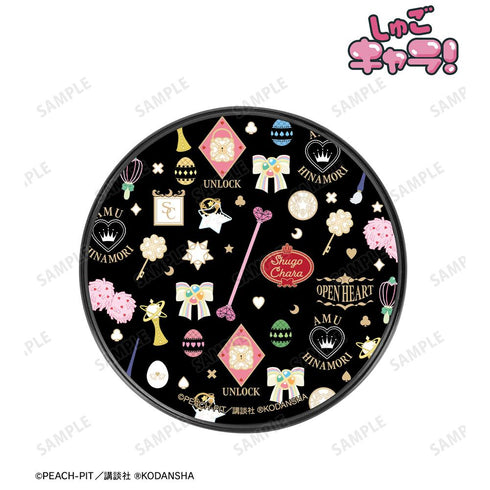 『しゅごキャラ!』モチーフ柄 サークル型Qi対応充電器 ブラック【202601再販】