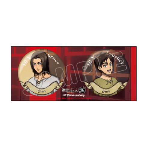 『進撃の巨人』10 Years Journey/描き下ろし缶バッジ2個セット エレン