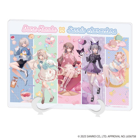 『館田ダン×サンリオキャラクターズ』アクリルアートボード(A5サイズ)01/集合デザイン(コラボイラスト)