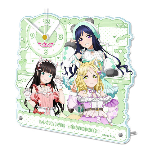 『ラブライブ!サンシャイン!!』描き下ろし アクリル置時計 【3年生】 アニマル衣装