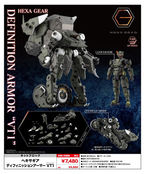 『キットブロック ヘキサギア』ディフィニッションアーマー VT1