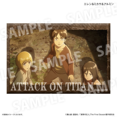 『進撃の巨人』進撃の巨人 ミニアートスタンド エレン&ミカサ&アルミン