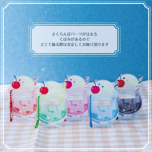 『推し活グッズ【ときメーク】』推し色クリームソーダ 缶バッジフレーム【小】_水色