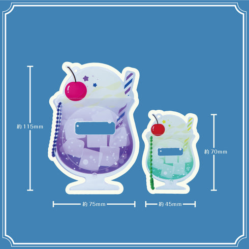 『推し活グッズ【ときメーク】』推し色クリームソーダ 缶バッジフレーム【小】_オレンジ