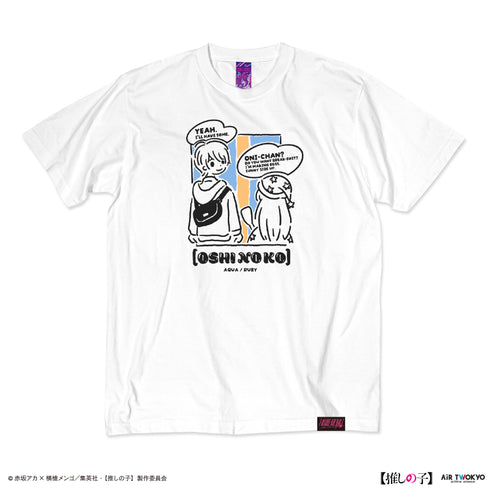 『【推しの子】』TVアニメ第2弾 モノトーンシーンイラストTシャツ 2(アクア)ホワイト