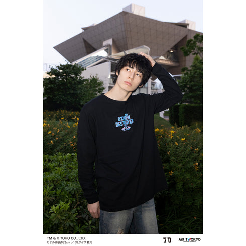 『ゴジラ』ゴジラ 70 周年記念 平成・VS シリーズ キャラクターイラストロングスリーブ T シャツ 3(ゴジラ VS デストロイア)