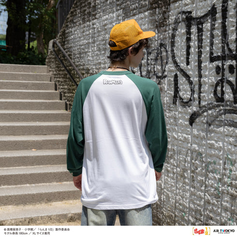 『らんま1/2』TVアニメ第2弾 ポップイラストラグランスリーブTシャツ 3(早乙女乱馬 & 玄馬(パンダ))