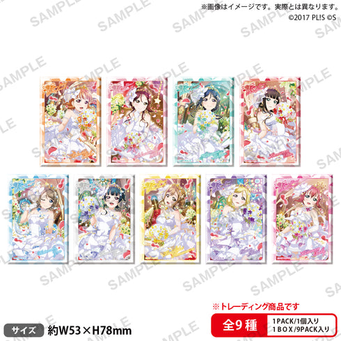 LoveLive! School Idol Festival Square Pin Badge Collection Aqours Shine Bride Ver. BOX