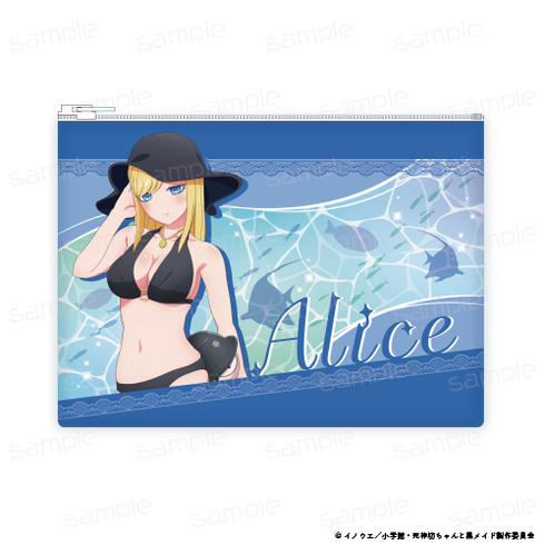 『死神坊ちゃんと黒メイド』描き下ろし 合皮フラットポーチ【アリス】