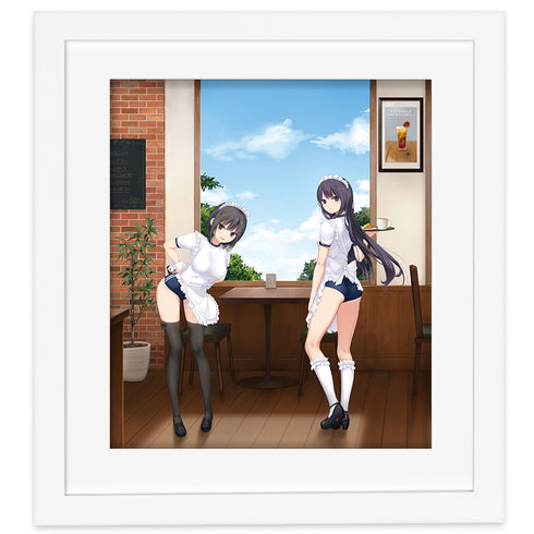 『珈琲貴族先生』描き下ろし複製原画(青山澄香&白峰莉花/喫茶店)