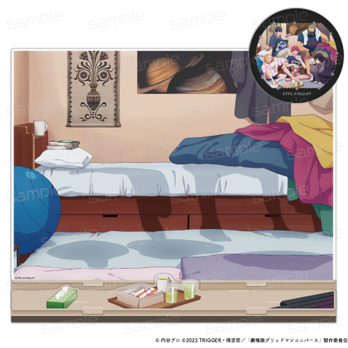 『グリッドマンユニバース』描き下ろし アクリルスタンド&缶バッジセット【背景】