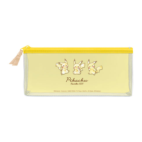 『ポケモン』クリアフラットペンケース「Pikachu number025」イエロー