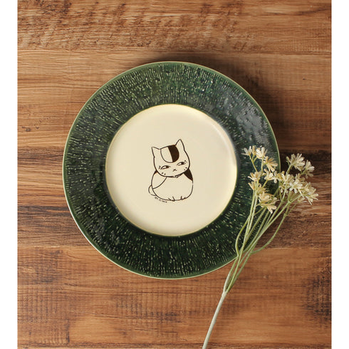 『夏目友人帳』ニャンコ先生 美濃焼織部釉薬大皿