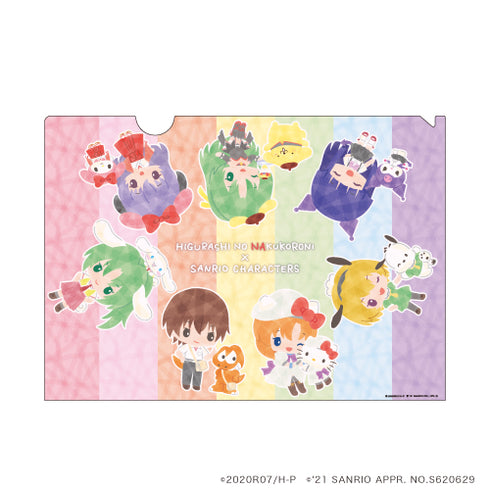 『ひぐらしのなく頃に卒 × サンリオキャラクターズ』クリアファイル 01 / 等身&ミニキャラデザイン