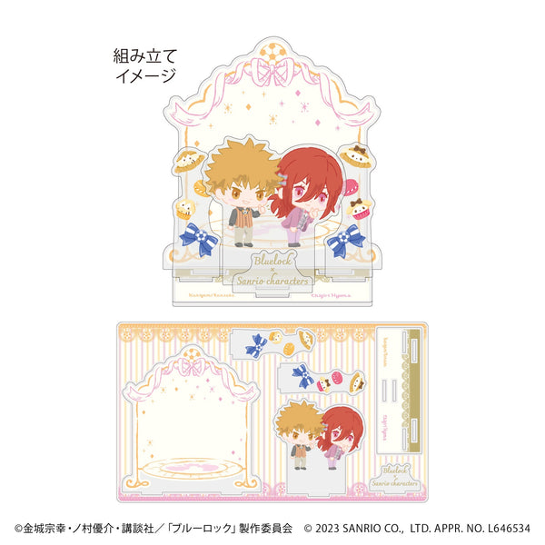 TVアニメ『ブルーロック』×サンリオキャラクターズ プレミアム アクリルジオラマプレート 02/國神錬介&千切豹馬(ミニキャライラスト)