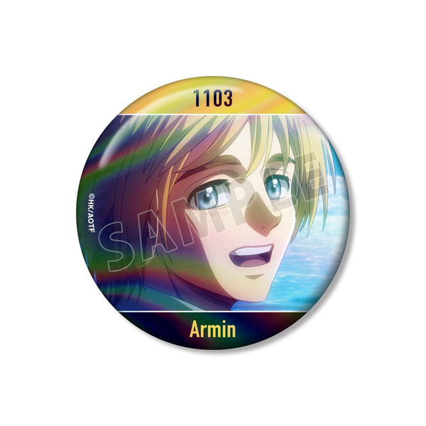 『진격의 거인』 알민 75mm 장면 사진 오로라 캔 뱃지【202601 재판매】