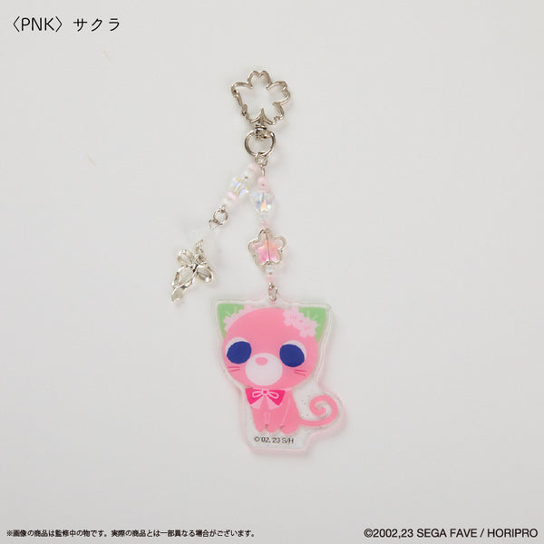 『お茶犬』キラキラアクリルキーホルダー サクラ