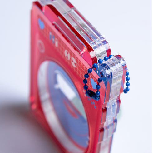 『推し活グッズ【ときメーク】』ラジカセ缶バッジフレーム_イエロー