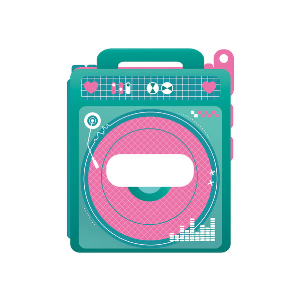 『推し活グッズ【ときメーク】』ラジカセ缶バッジフレーム_グリーン