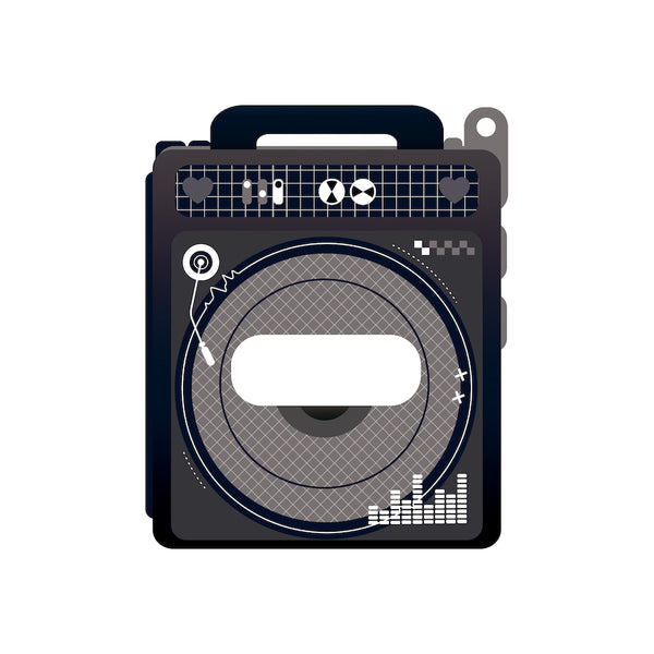 『推し活グッズ【ときメーク】』ラジカセ缶バッジフレーム_ブラック