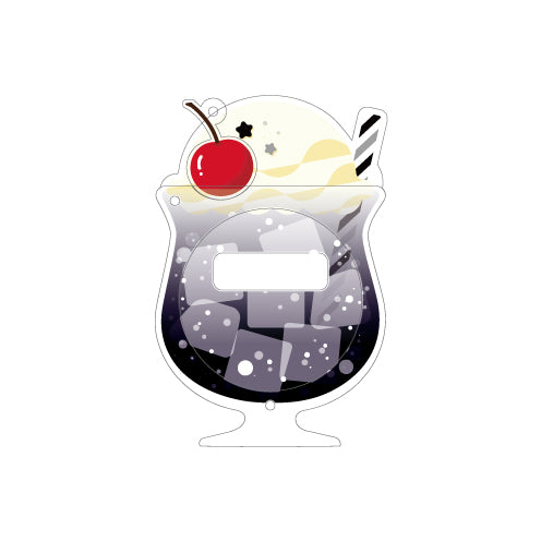 『推し活グッズ【ときメーク】』推し色クリームソーダ 缶バッジフレーム【大】_黒