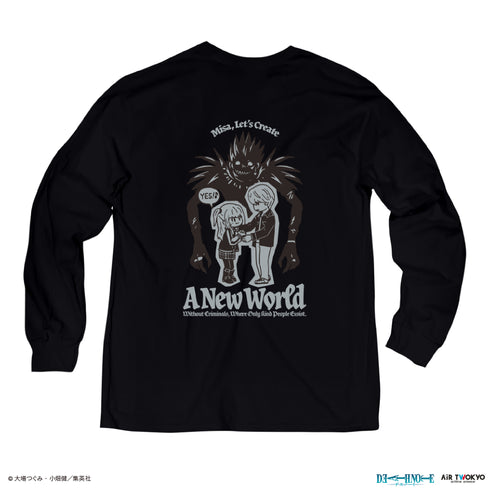 『DEATH NOTE』第1弾 シーンイラストロングスリーブTシャツ 3(夜神月&弥海砂&リューク)ブラック