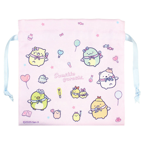 『すみっコぐらし』リボンフラット巾着 天使なえびてんアイドル