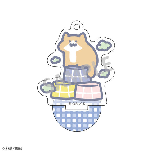 『お文具といっしょ』アクリルスタンドキーホルダー/子猫さん_バスタイム