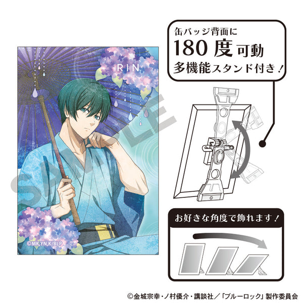 『ブルーロック』アート缶バッジ 糸師凛 五月雨 ニュアンスカラー
