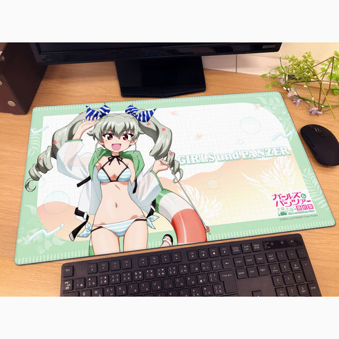 『ガールズ&パンツァー 最終章』描き下ろしラバーマット(アンチョビ/リゾート水着)