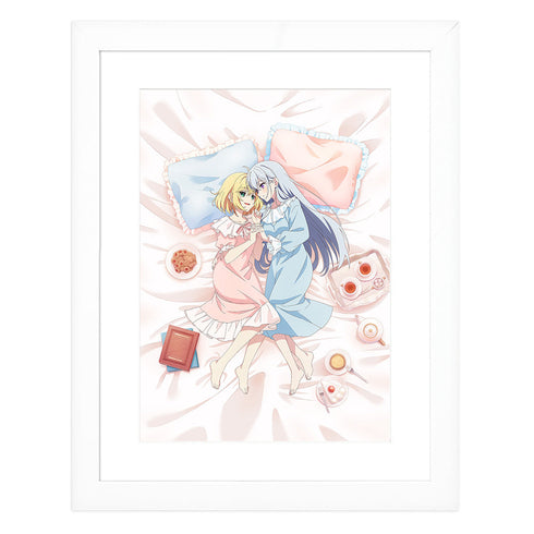 『転生王女と天才令嬢の魔法革命』描き下ろしキャラファイングラフ(アニスフィア&ユフィリア/ベッド)※笑顔ver. A4