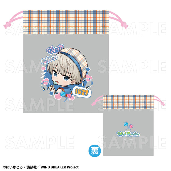 『WIND BREAKER』チェックセーラー 巾着ポーチ 梶蓮
